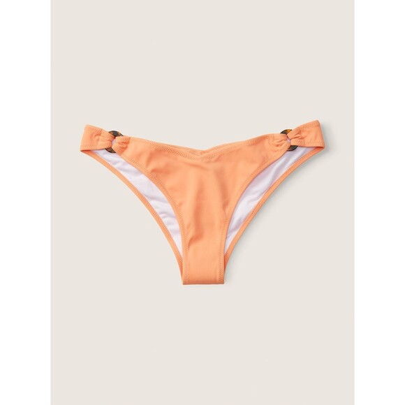 NWT PINK Victoria's Secret XL Coral Cream Bikini Push-up Top V Front Itsy Bottom - Picture 9 of 16